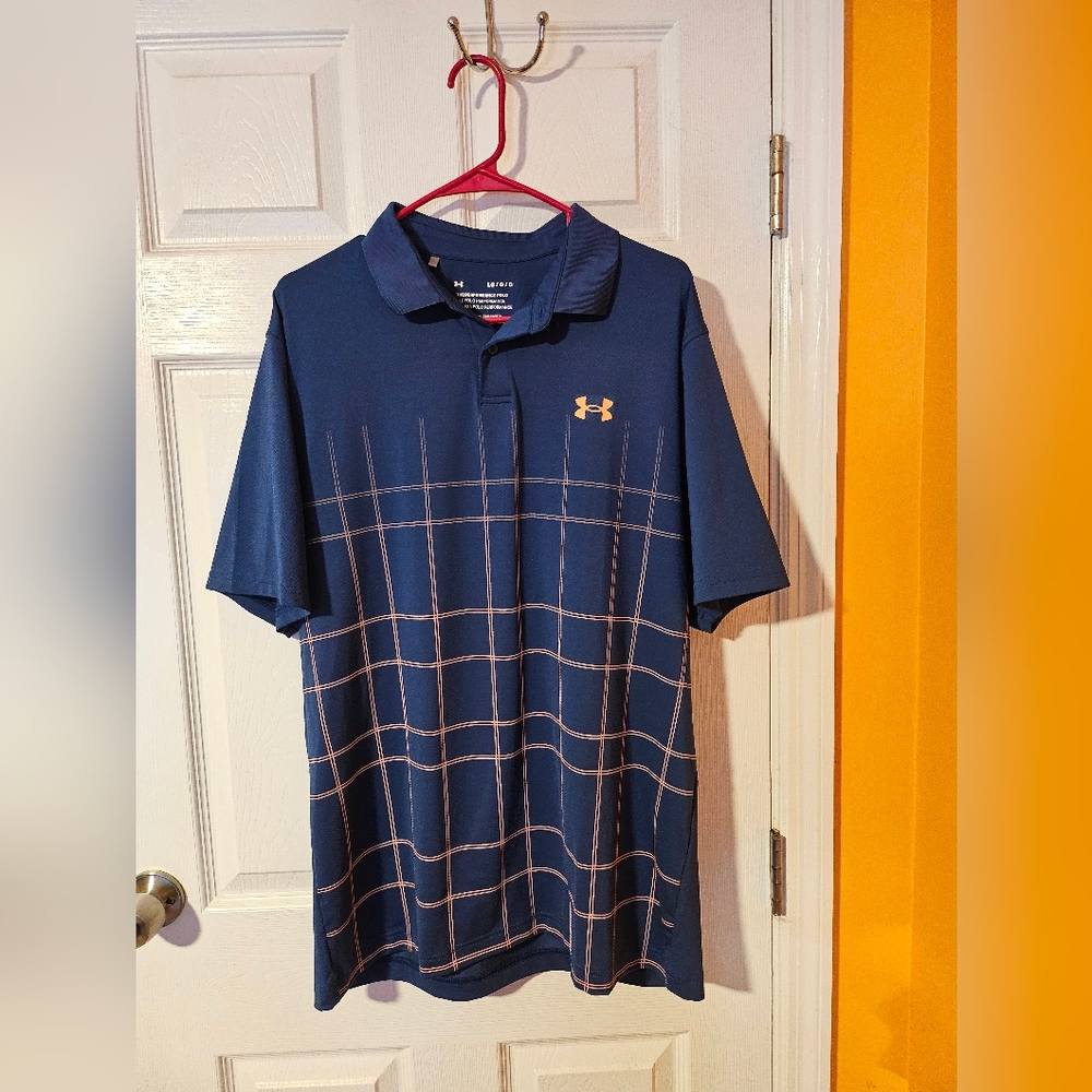 Under Armour Men's Navy Blue Polo Shirt Size LG
